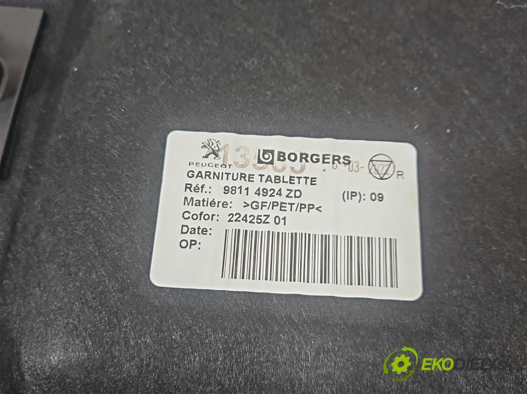 Peugeot 3008 II 2016-2023 1.5 hdi 131 HP automatic 96 kW 1499 cm3 5- zadná 98114924ZD (Pláto kufra)