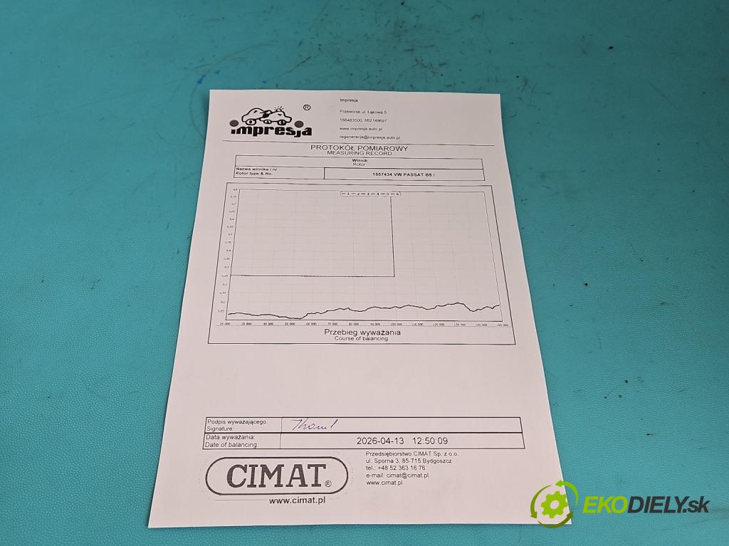 Vw Passat B5 1995-2005 1.8 T 150 HP manual 110 kW 1781 cm3 4- turbodúchadlo, turbo repasovaná K03-029