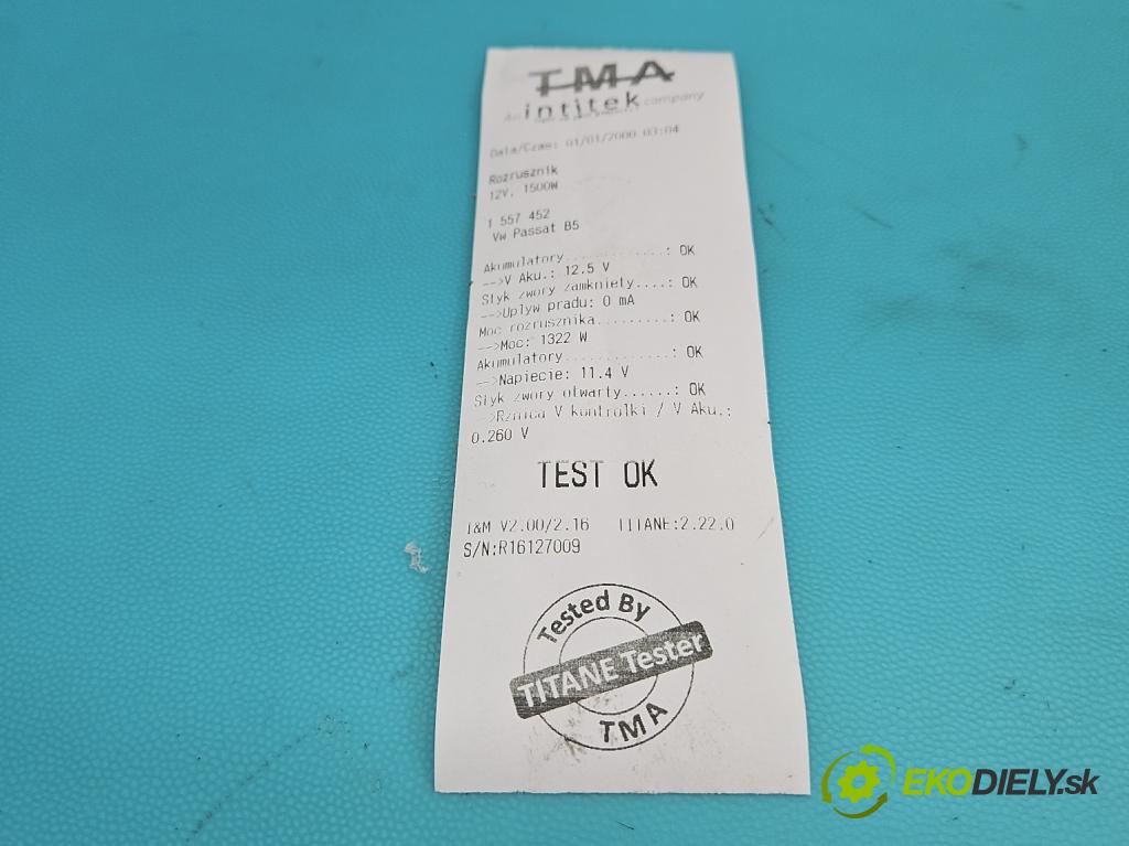 Vw Passat B5 1995-2005 1.8 T 150 HP manual 110 kW 1781 cm3 4- štartér  (Štartér)