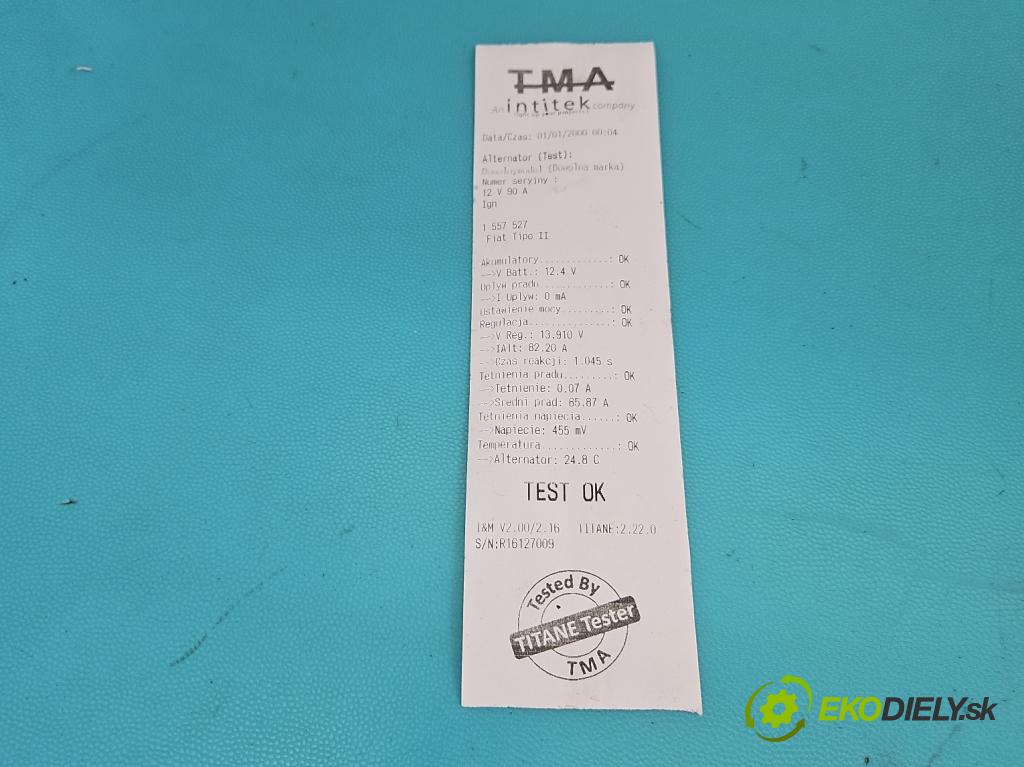 Fiat Tipo II 2015- 1.4 16V 95 HP manual 70 kW 1368 cm3 4- Alternator 52003532 (Alternátor)