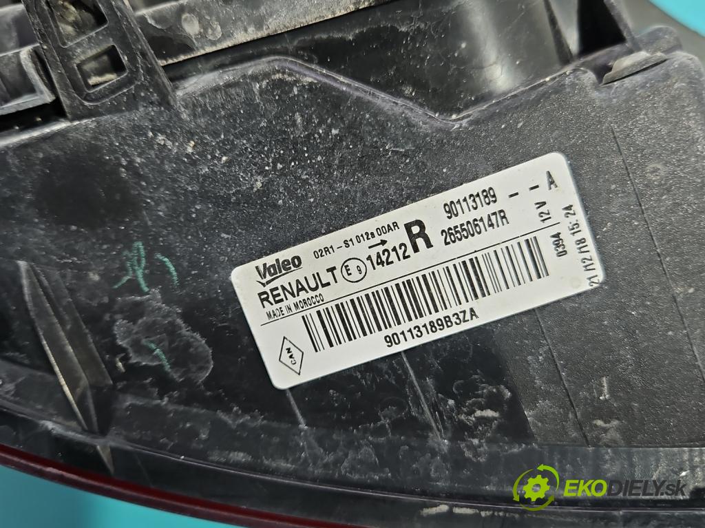 Dacia Sandero II 2012-2020 1.0 12V 73 HP manual 54 kW 999 cm3 5- svetlo / reflektor zadné pravé 265506147R (Kľučka dverí ostatné)