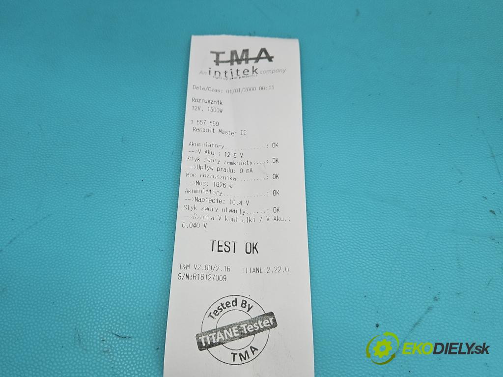 Renault Master II 1998-2010 2.8 td 114 HP manual 84 kW 2799 cm3 5- štartér M002T87671 (Štartér)