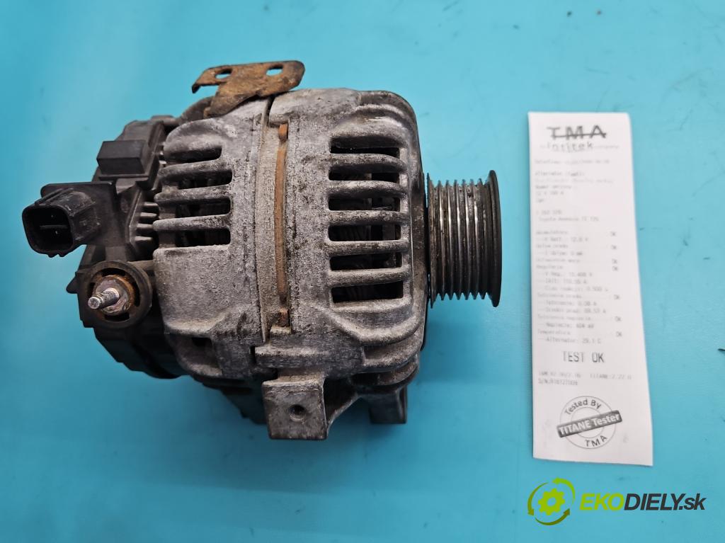Toyota Avensis II T25 2003-2008 2.0 vvti 147 hp manual 108 kW 1998 cm3 5- Alternator 0124325085 (Alternátor)