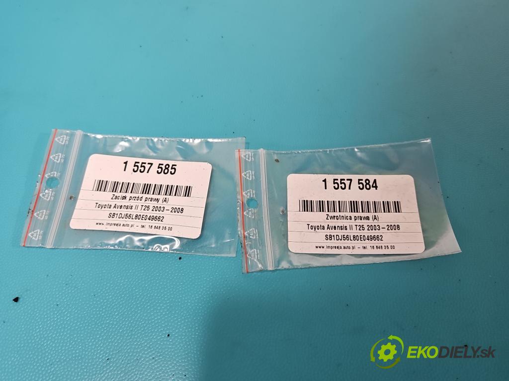 Toyota Avensis II T25 2003-2008 2.0 vvti 147 hp manual 108 kW 1998 cm3 5- brzdič přední pravý  (Klika dveří ostatní)