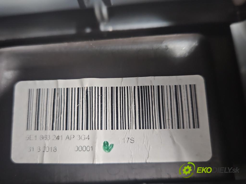 Skoda Octavia III 2013- 2.0 TSI DKZA: 190 HP automatic 140 kW 1984 cm3 5- operadlo 5E1863241 (Lakťová opierka)