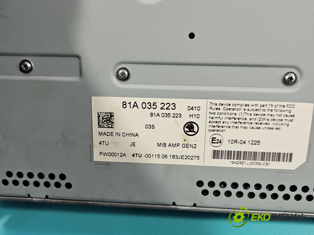 Skoda Octavia III 2013- 2.0 TSI 190 hp automatic 140 kW 1984 cm3 5- Zesilovač: 81A035223 (Zesilovač)