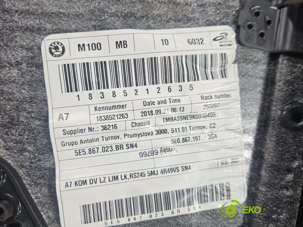 Skoda Octavia III 2013- 2.0 TSI 190 HP automatic 140 kW 1984 cm3 5- sedačke: komplet