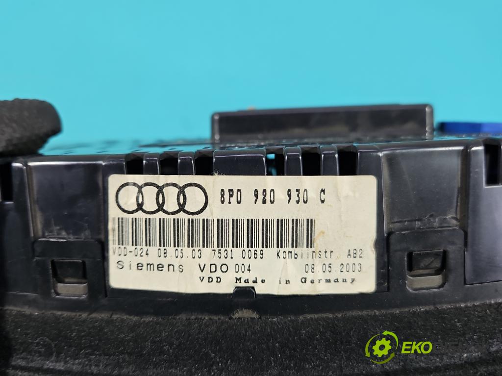 Audi A3 8P 2003-2012 2.0 tdi 140 HP manual 103 kW 1968 cm3 3- prístrojovka/ budíky 8P0920930C (Prístrojová doska)