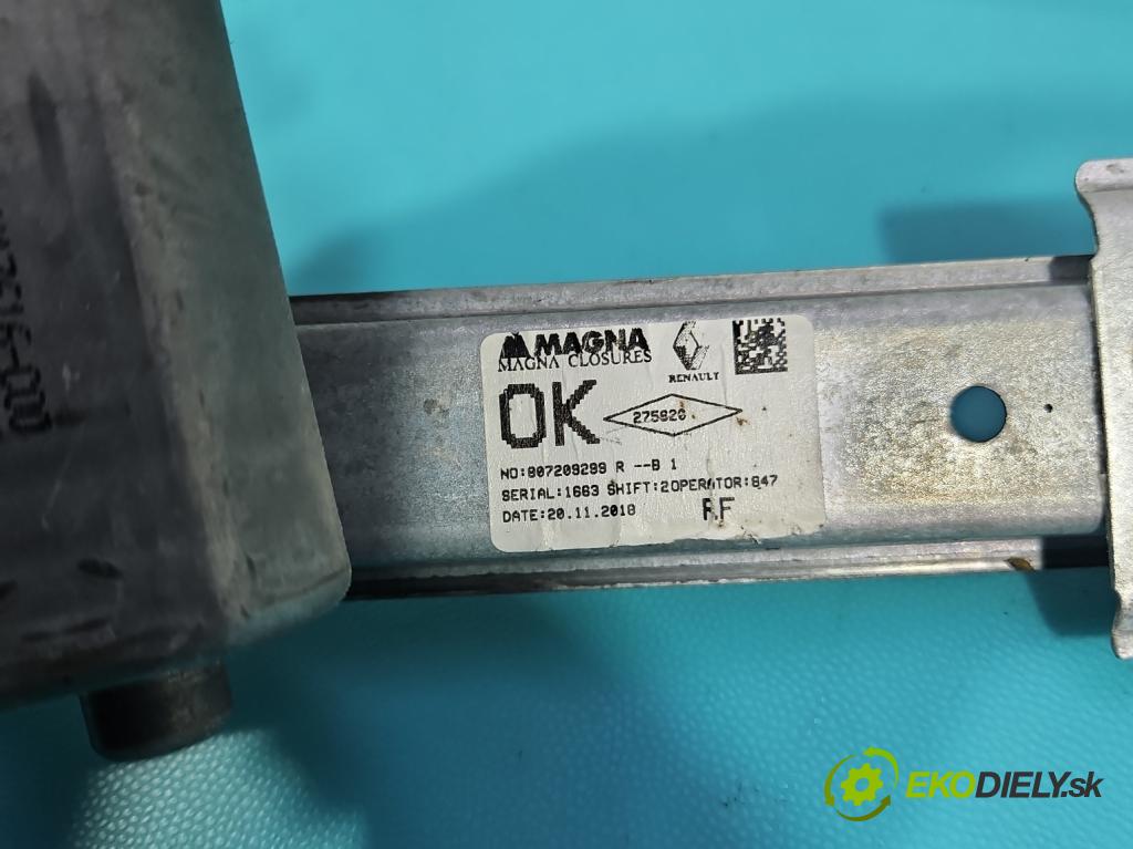 Dacia Sandero II 2012-2020 1.0 12V 73 HP manual 54 kW 999 cm3 5- mechanizmus okna predné pravý 807209299R