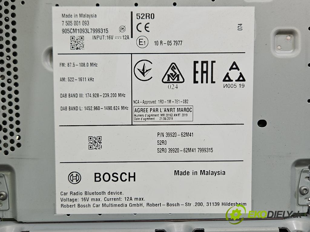 Suzuki SX4 S-Cross 2013-2021 1.4 T 129 HP manual 95 kW 1373 cm3 5- Radio originál 39920-62M41