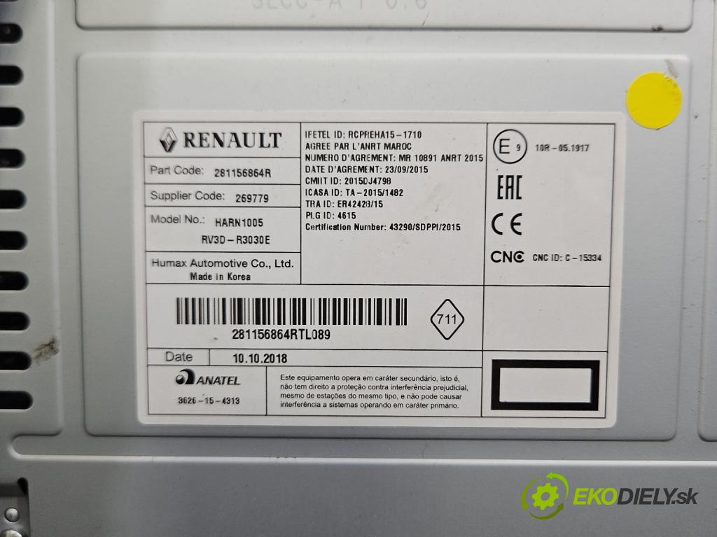 Dacia Sandero II 2012-2020 1.0 12V 73 HP manual 54 kW 999 cm3 5- Radio originál 281156864R