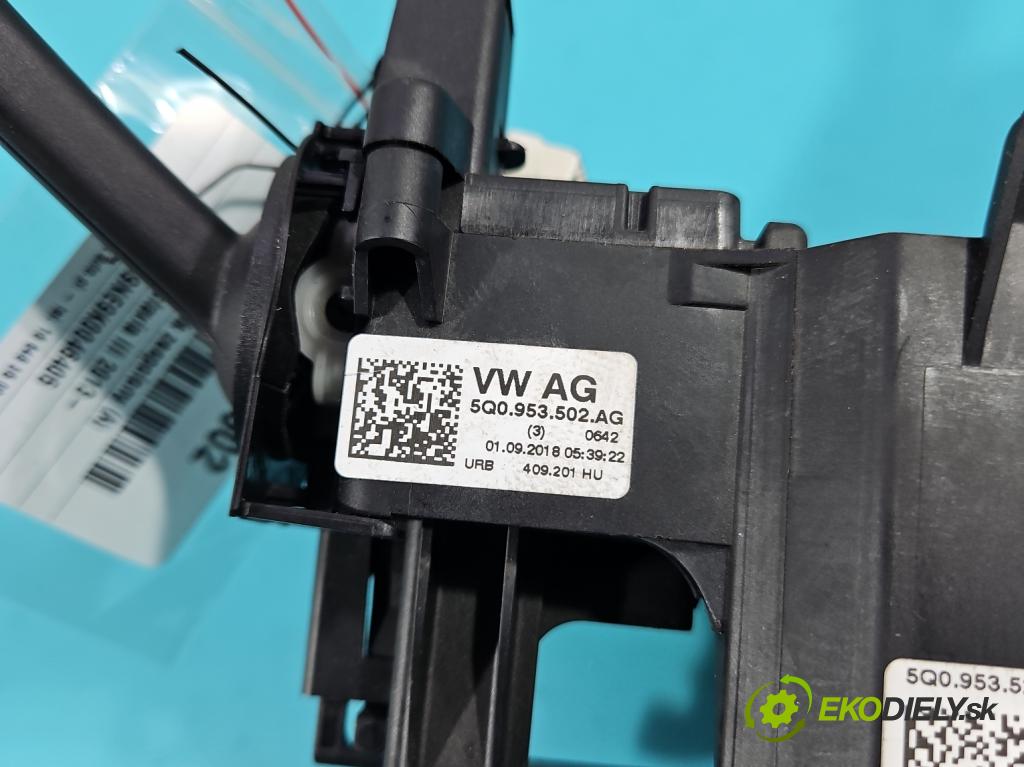 Skoda Octavia III 2013- 2.0 TSI 190 HP automatic 140 kW 1984 cm3 5- prepínač komplex: 5Q0953521KP (Prepínacie páčky pod volantom)