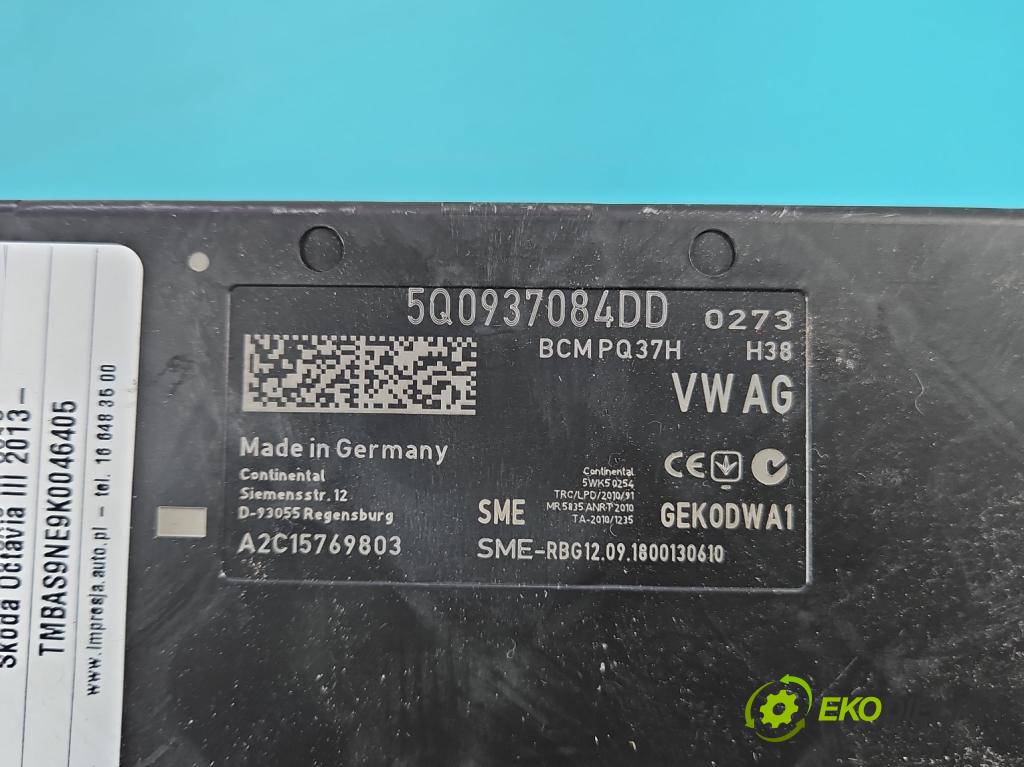 Skoda Octavia III 2013- 2.0 TSI DKZA: 190 HP automatic 140 kW 1984 cm3 5- riadiaca jednotka komfortu 5Q0937084DD