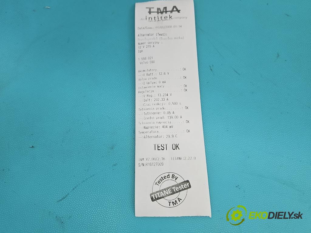 Volvo S90 II 2016- 2.0 T 320KM automatic 235 kW 1969 cm3 4- Alternator 30659580 (Alternátor)
