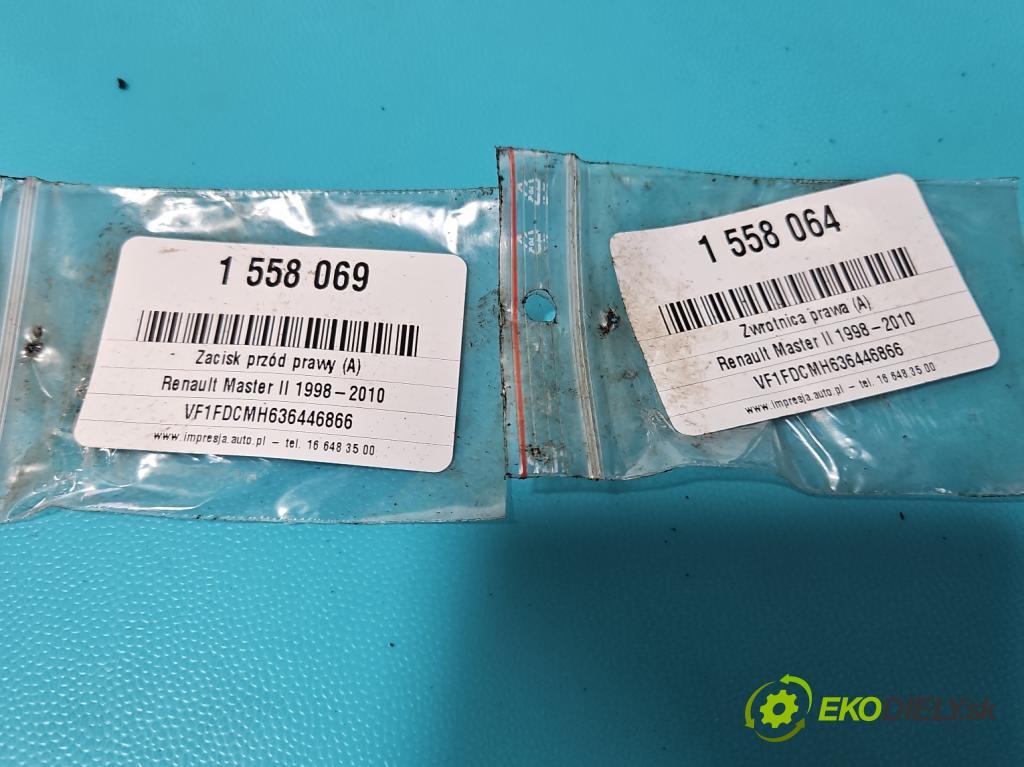 Renault Master II 1998-2010 2.5 dci 114 hp manual 84 kW 2463 cm3 5- brzdič přední pravý  (Klika dveří ostatní)