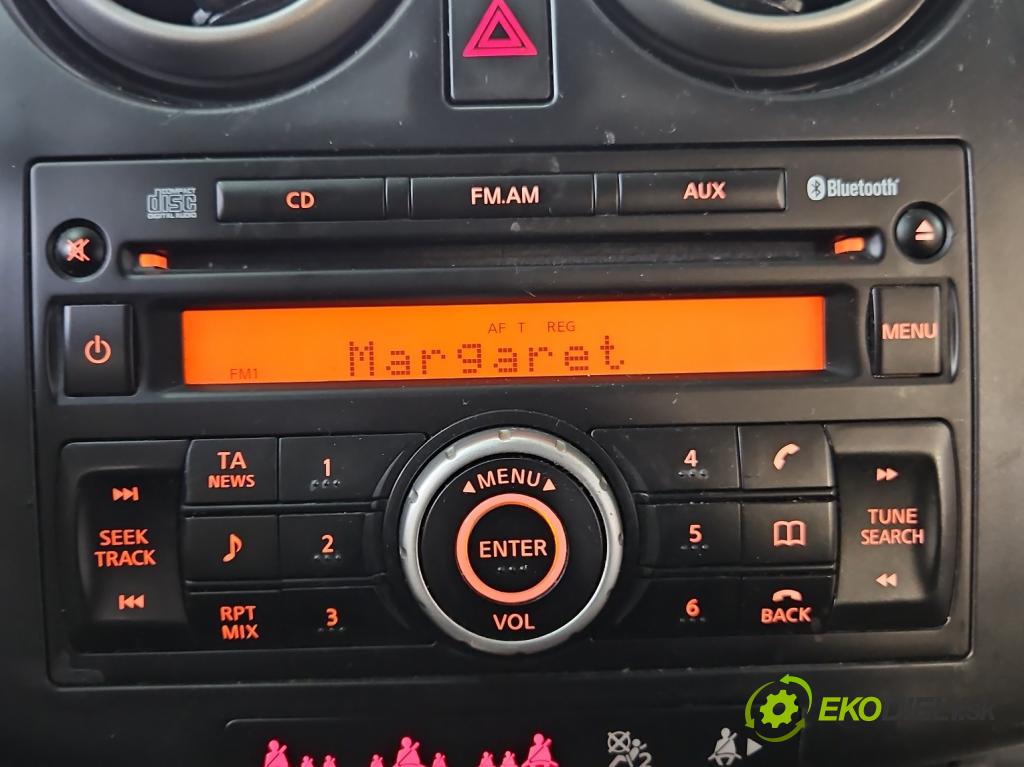 Nissan Qashqai I J10 2006-2013 1.6 16V 114 hp manual 84 kW 1598 cm3 5- Radio továrna: 28185JD05A