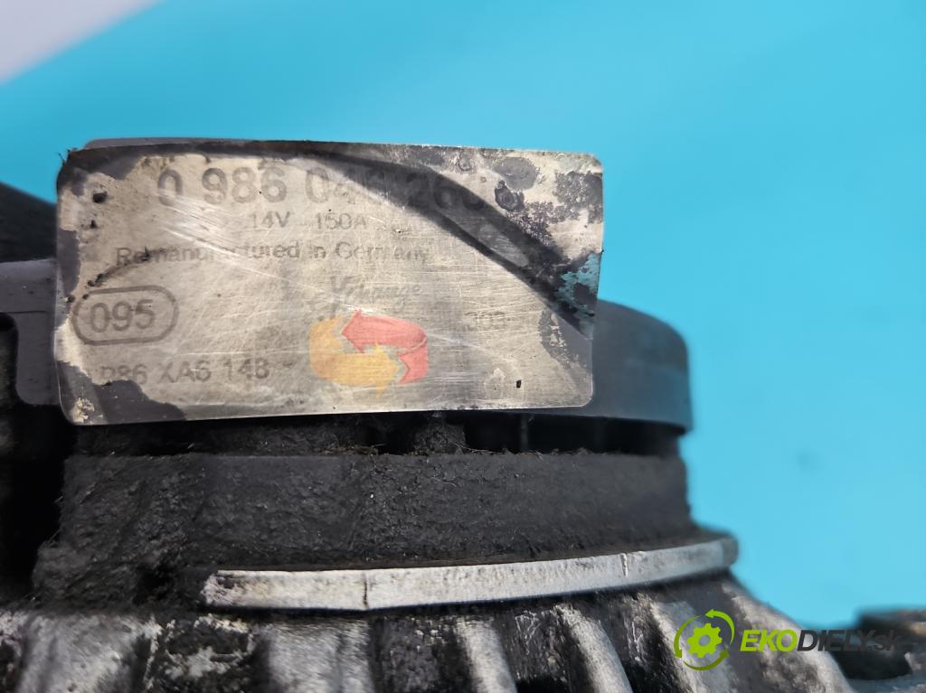 Renault Master II 1998-2010 2.5 dci 114 hp manual 84 kW 2463 cm3 5- Alternator 0986046260 (Alternátor)