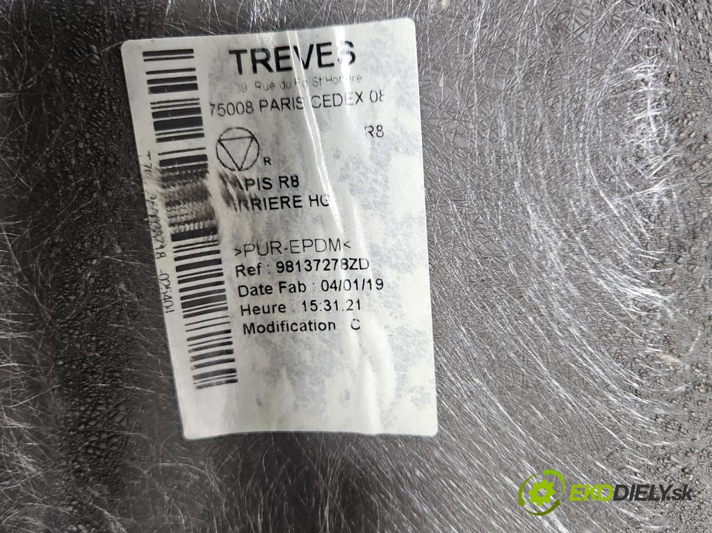 Peugeot 508 II 2018- 1.6 224hp automatic 165 kW 1598 cm3 5- koberec do auta ostatné 98137278ZD