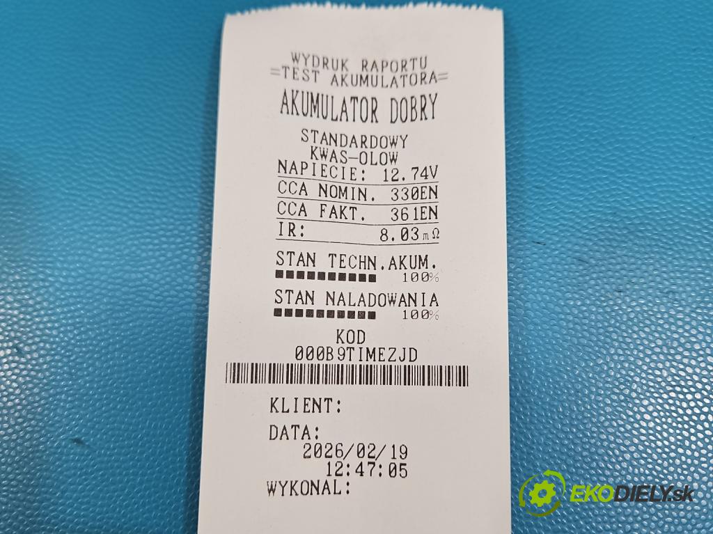 Audi A3 8P 2003-2012 2.0 tdi 140 hp manual 103 kW 1968 cm3 3- Akumulator automobilový