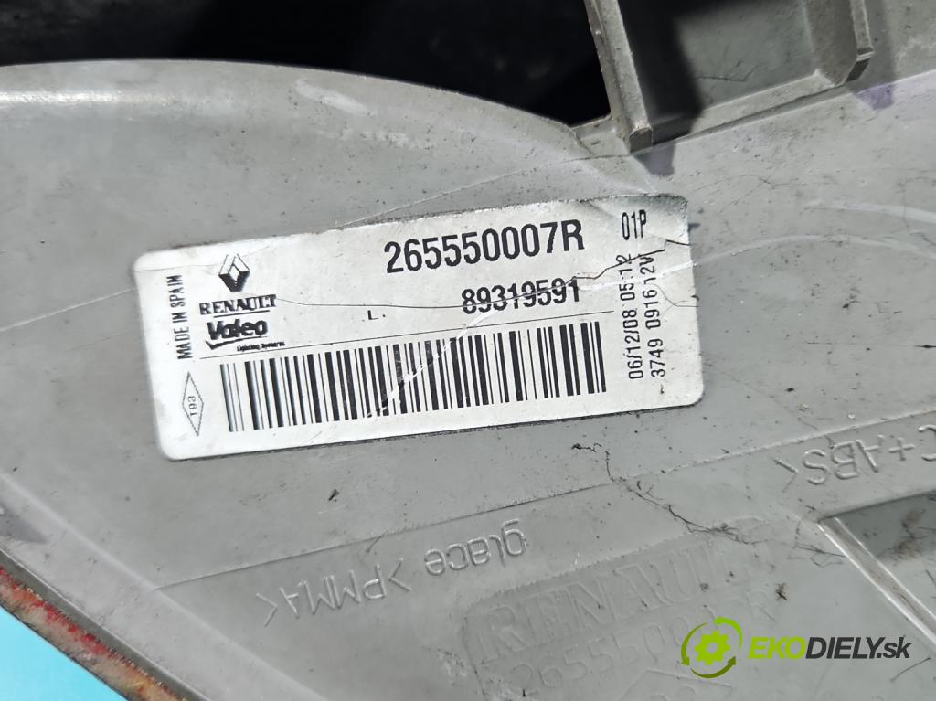 Renault Megane III 2008-2016 1.5 dci 86 HP manual 63 kW 1461 cm3 5- svetlo / reflektor zadné ľavé 265550007R (Kľučka dverí ostatné)