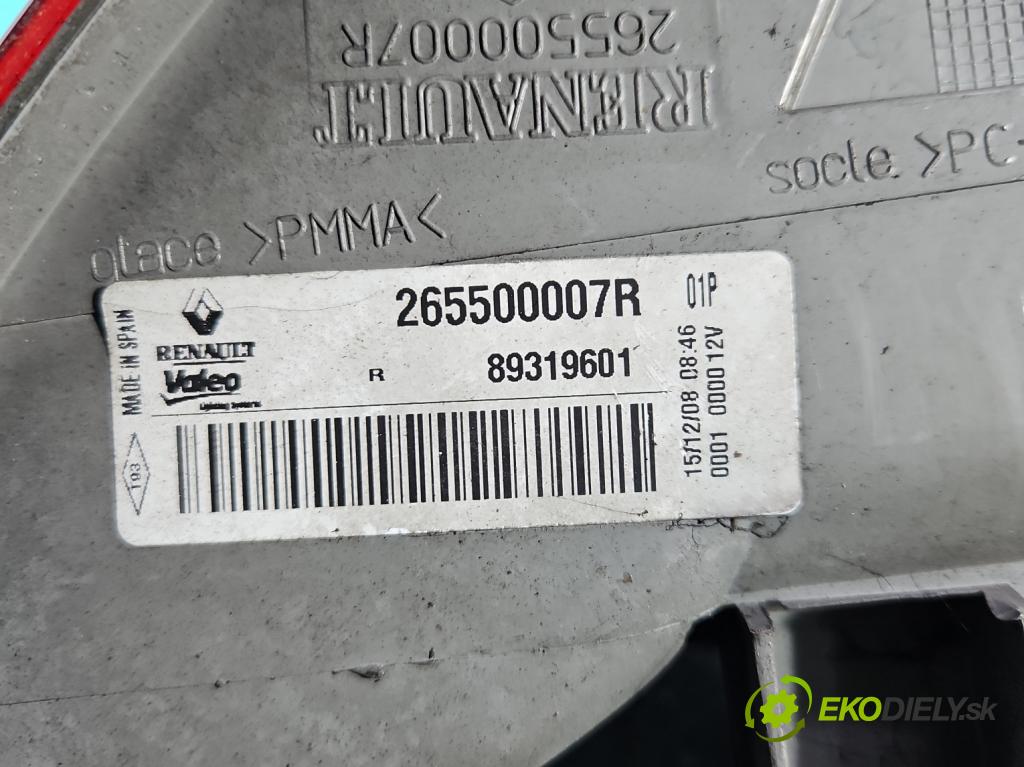 Renault Megane III 2008-2016 1.5 dci 86 hp manual 63 kW 1461 cm3 5- světlo zadní pravé 265500007R (Klika dveří ostatní)