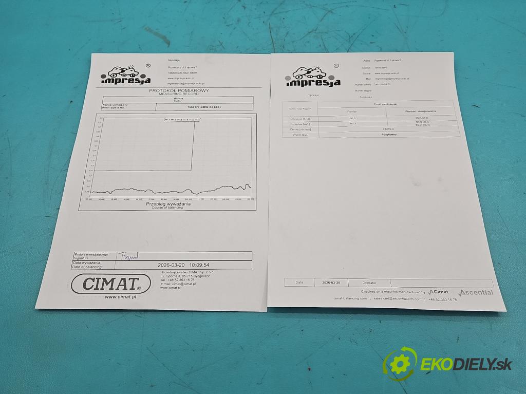 Bmw X3 E83 2003-2010 2.0d 177 HP manual 130 kW 1995 cm3 5- turbodúchadlo, turbo repasovaná 49135-05875