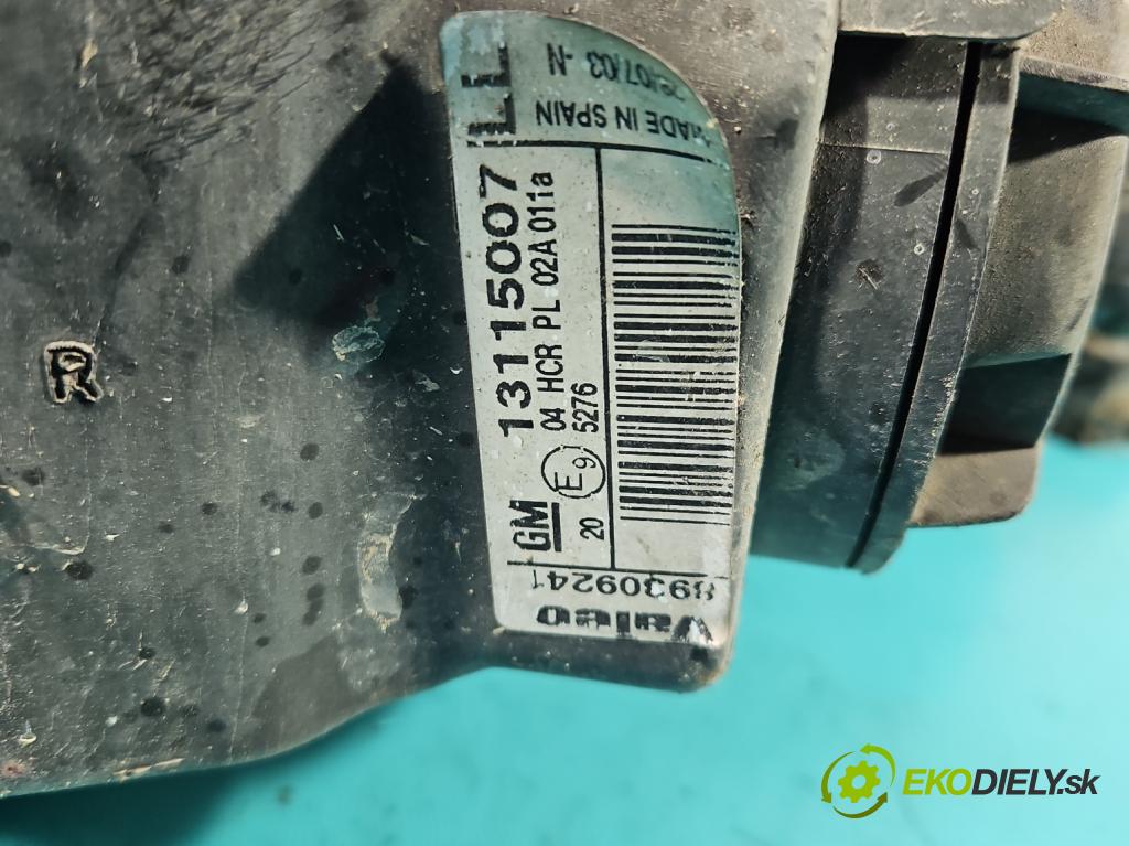 Opel Corsa C 2000-2006 1.2 16V 75 HP manual 55 kW 1199 cm3 5- Reflektor: pravý 13115007 (Svetlo predné pravé)