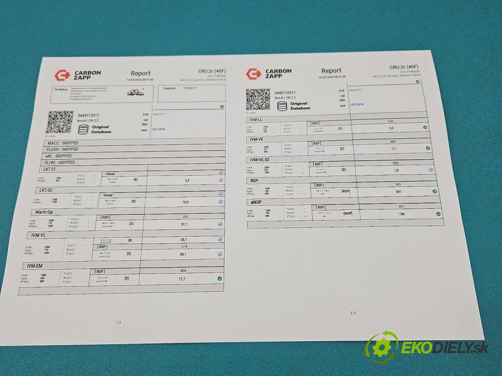 Citroen Berlingo II 2008-2018 1.6 hdi 90 HP manual 66.2 kW 1560 cm3 5- vstrek 0445110311 (Vstrekovač paliva)