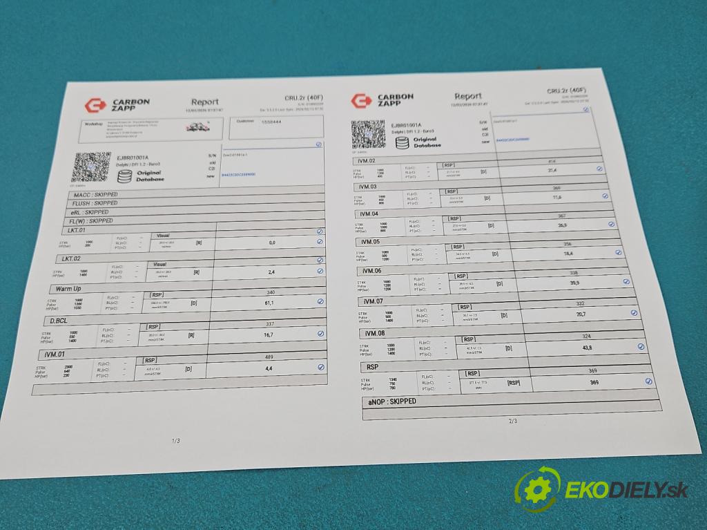 Citroen C3 I 2002-2009 1.4 hdi 90 hp manual 66 kW 1398 cm3 5- vstřikovač EJBR01001A (Vstřikovač paliva)