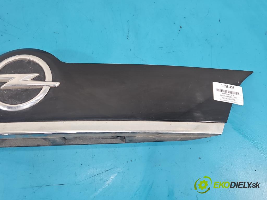 Opel Meriva B 2010-2017 1.4 16V 101 HP manual 74 kW 1398 cm3 5- rukoväť kufrové dvere zadné 9895M0010