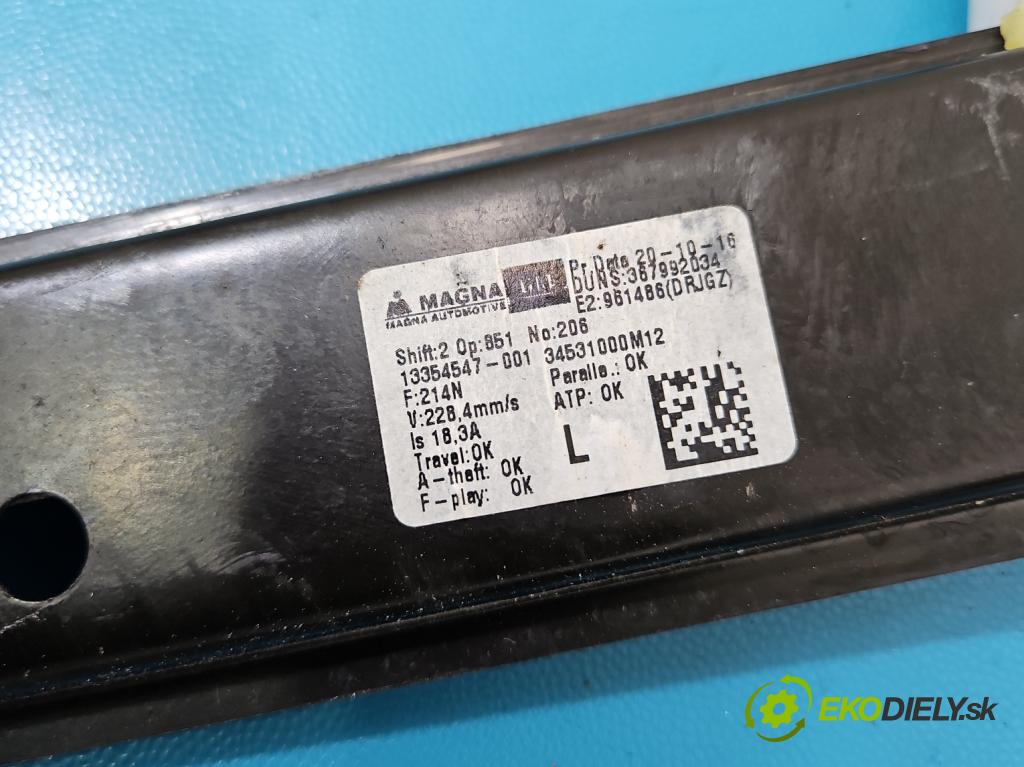 Opel Meriva B 2010-2017 1.4 16V 101 HP manual 74 kW 1398 cm3 5- mechanizmus okna predné ľavý 13354547-001