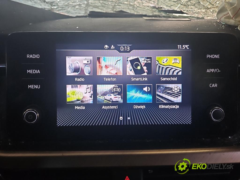 Skoda Scala 2019- 1.5 TSI 150 hp manual 110 kW 1498 cm3 5- Radio továrna: 654035869K