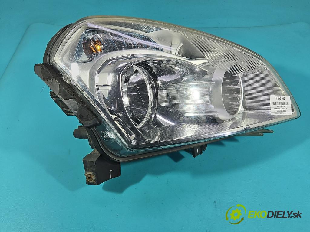 Nissan Qashqai I J10 2006-2013 1.6 16V 114 HP manual 84 kW 1598 cm3 5- Reflektor: pravý 26010JD90B (Svetlo predné pravé)