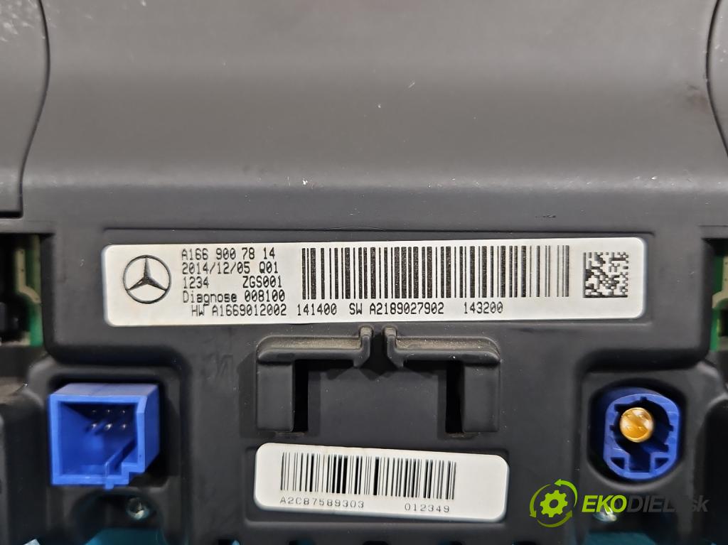 Mercedes B W246  2011-2018 2.1 cdi 136 HP automatic 100 kW 2143 cm3 5- Zobrazit: A1669007814 (Prístrojová doska)