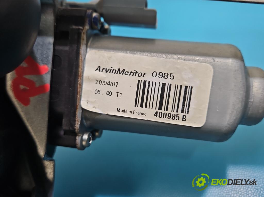 Fiat Scudo II 2006-2016 2.0 jtd 120 HP manual 88 kW 1997 cm3 5- mechanizmus okna predné pravý 400985B