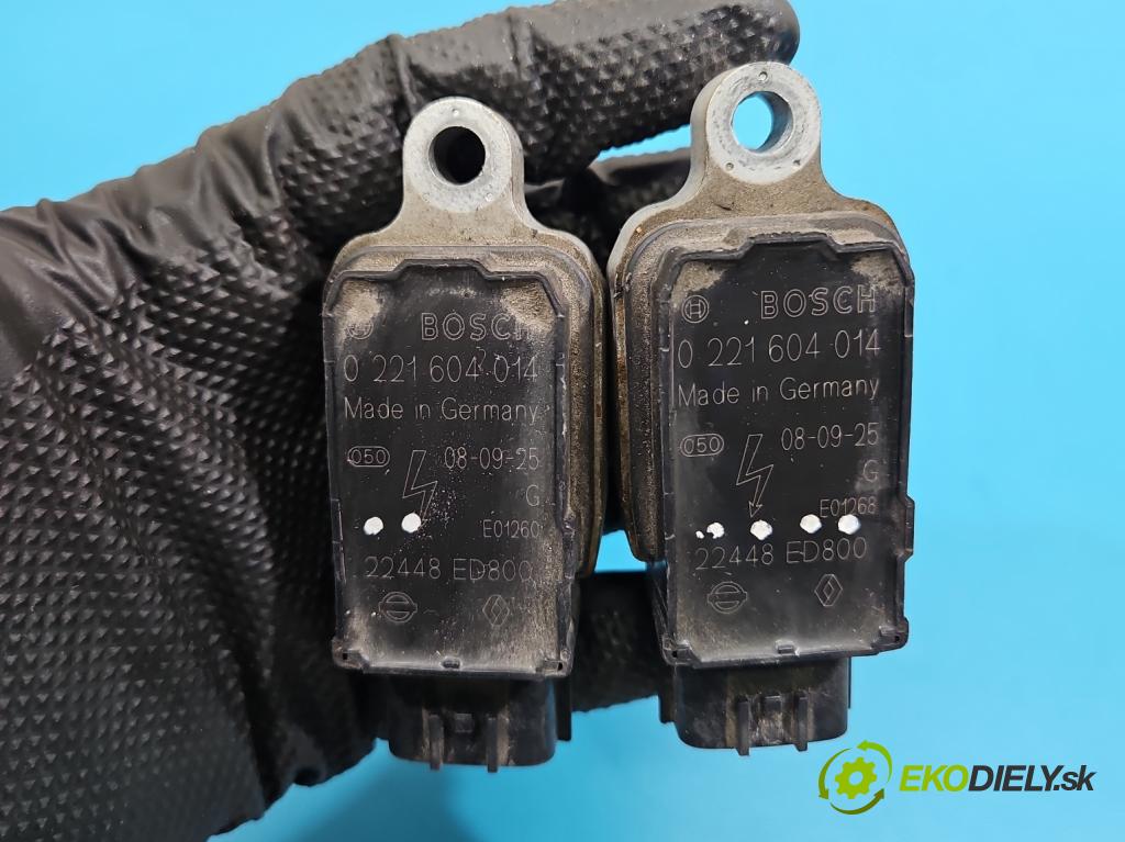 Nissan Qashqai I J10 2006-2013 1.6 16V 114 hp manual 84 kW 1598 cm3 5- cívka zapalovací 0221604014 (Zážehová cívka)