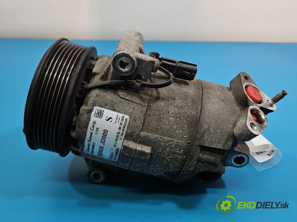 Nissan Qashqai I J10 2006-2013 1.6 16V 114 HP manual 84 kW 1598 cm3 5- Kompresor: klimatizácie 92600-JD000 (Kompresor klimatizácie)
