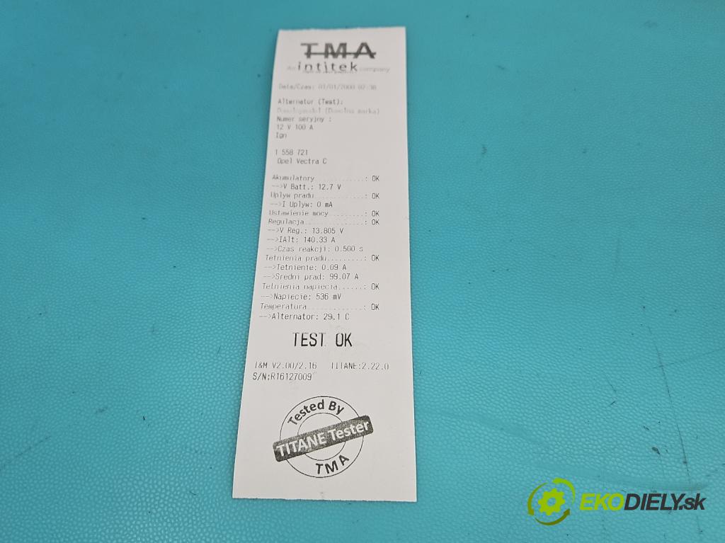 Opel Vectra C 2002-2008 1.8 16V 120 HP manual 88 kW 1796 cm3 4- Alternator  (Alternátor)