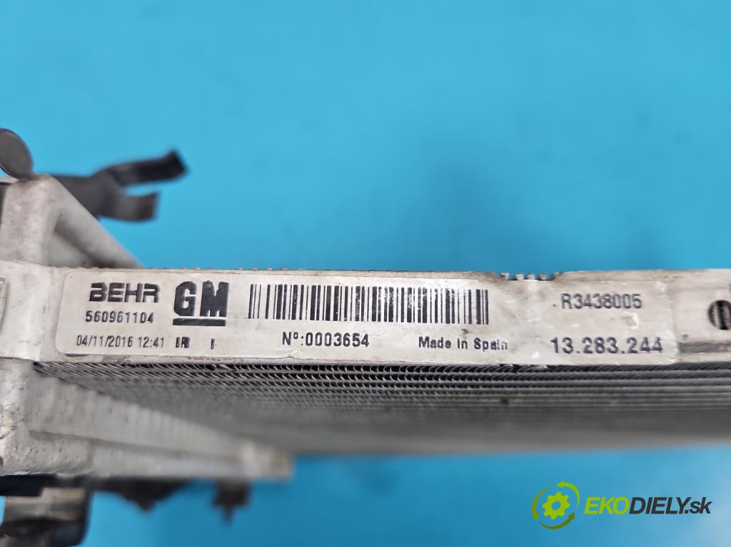 Opel Meriva B 2010-2017 1.4 16V 101 HP manual 74 kW 1398 cm3 5- chladič voda: 13283244 (Chladič vody)