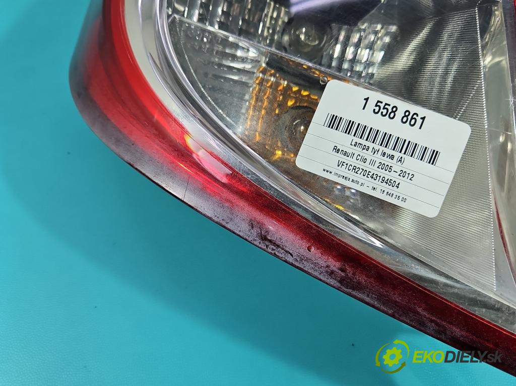 Renault Clio III 2005-2012 1.5 dci 68 HP manual 50 kW 1461 cm3 3- svetlo / reflektor zadné ľavé 8200886944 (Kľučka dverí ostatné)