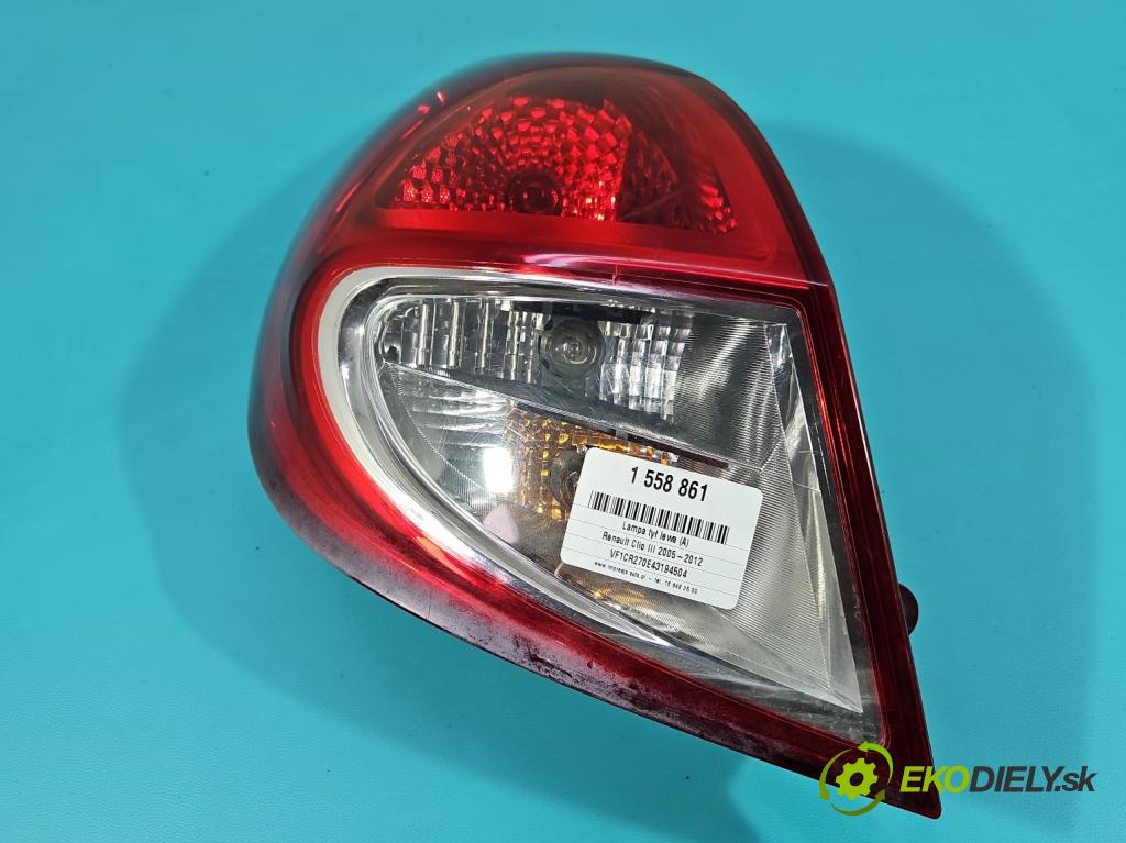 Renault Clio III 2005-2012 1.5 dci 68 HP manual 50 kW 1461 cm3 3- svetlo / reflektor zadné ľavé 8200886944 (Kľučka dverí ostatné)