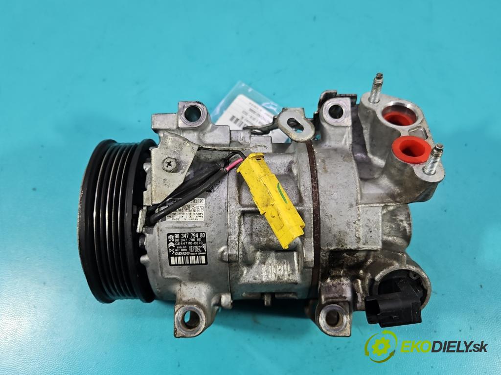 Peugeot 3008 II 2016-2023 1.5 hdi 131 hp automatic 96 kW 1499 cm3 5- Kompresor: klíma 9834779480 (Kompresor klimatizace)