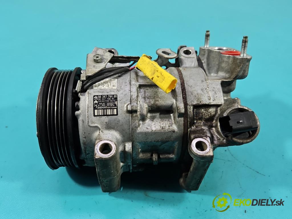 Peugeot 3008 II 2016-2023 1.5 hdi 131 hp automatic 96 kW 1499 cm3 5- Kompresor: klíma 9834779480 (Kompresor klimatizace)