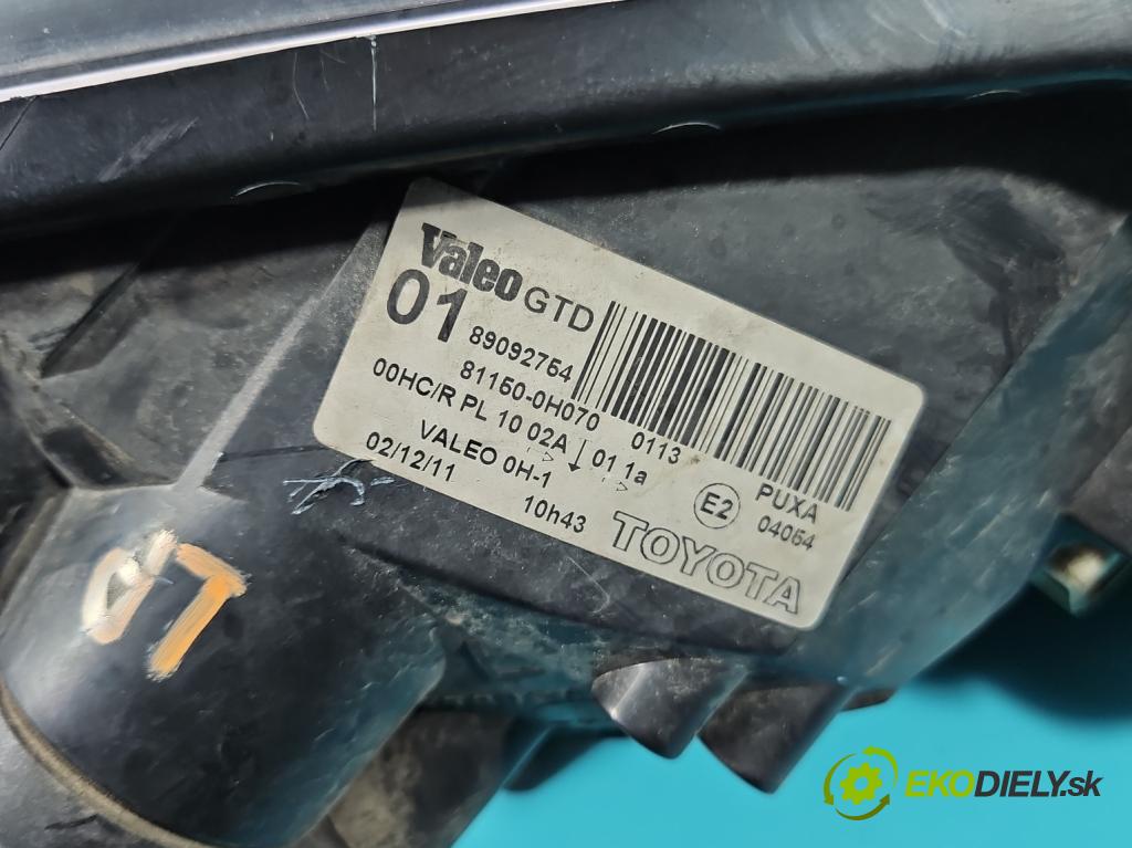Toyota Aygo 2005-2014 1.0 12V 68 HP manual 50 kW 998 cm3 5- Reflektor: ľavý 81150-0H070 (Kľučka dverí ostatné)