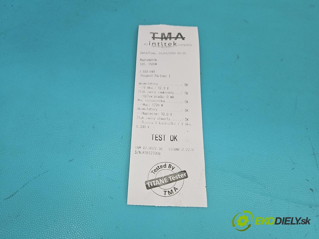 Peugeot Partner I 1996-2008 1.6 hdi 75 HP manual 55.2 kW 1560 cm3 5- štartér  (Štartér)