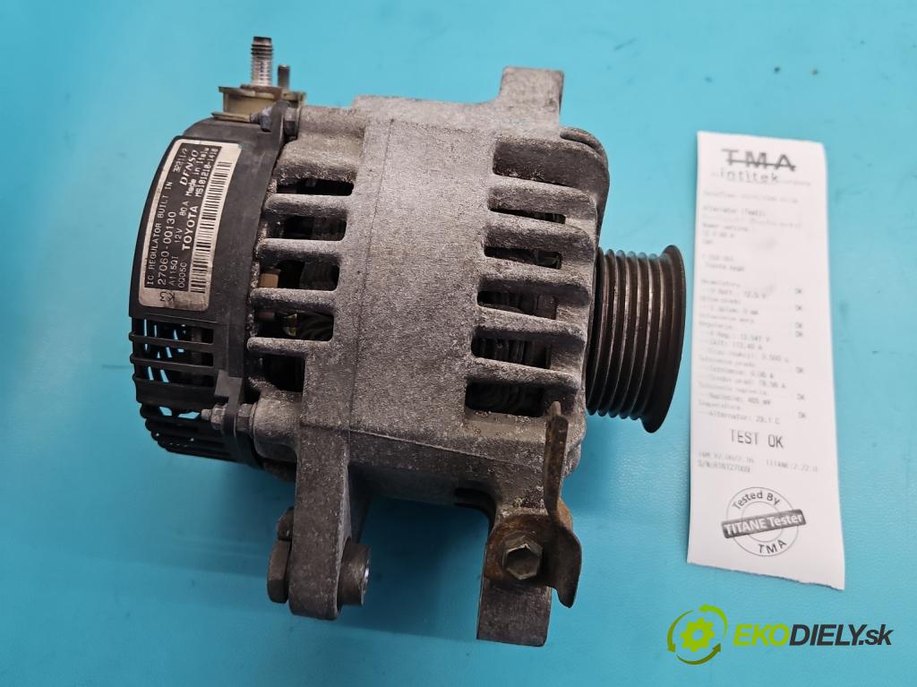 Toyota Aygo 2005-2014 1.0 12V 68 hp manual 50 kW 998 cm3 5- Alternator 27060-0Q130 (Alternátor)
