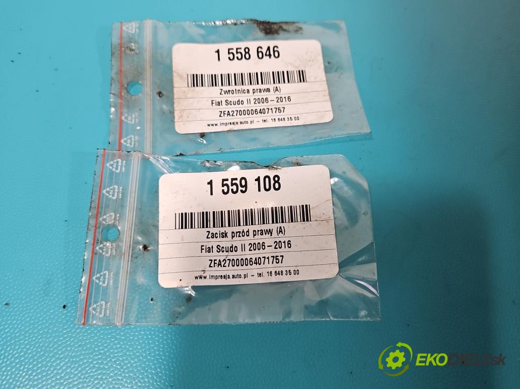Fiat Scudo II 2006-2016 2.0 jtd 120 hp manual 88 kW 1997 cm3 5- brzdič přední pravý  (Klika dveří ostatní)