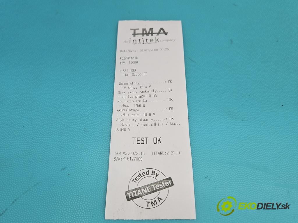 Fiat Scudo II 2006-2016 2.0 jtd 120 HP manual 88 kW 1997 cm3 5- štartér D8R27 (Štartér)