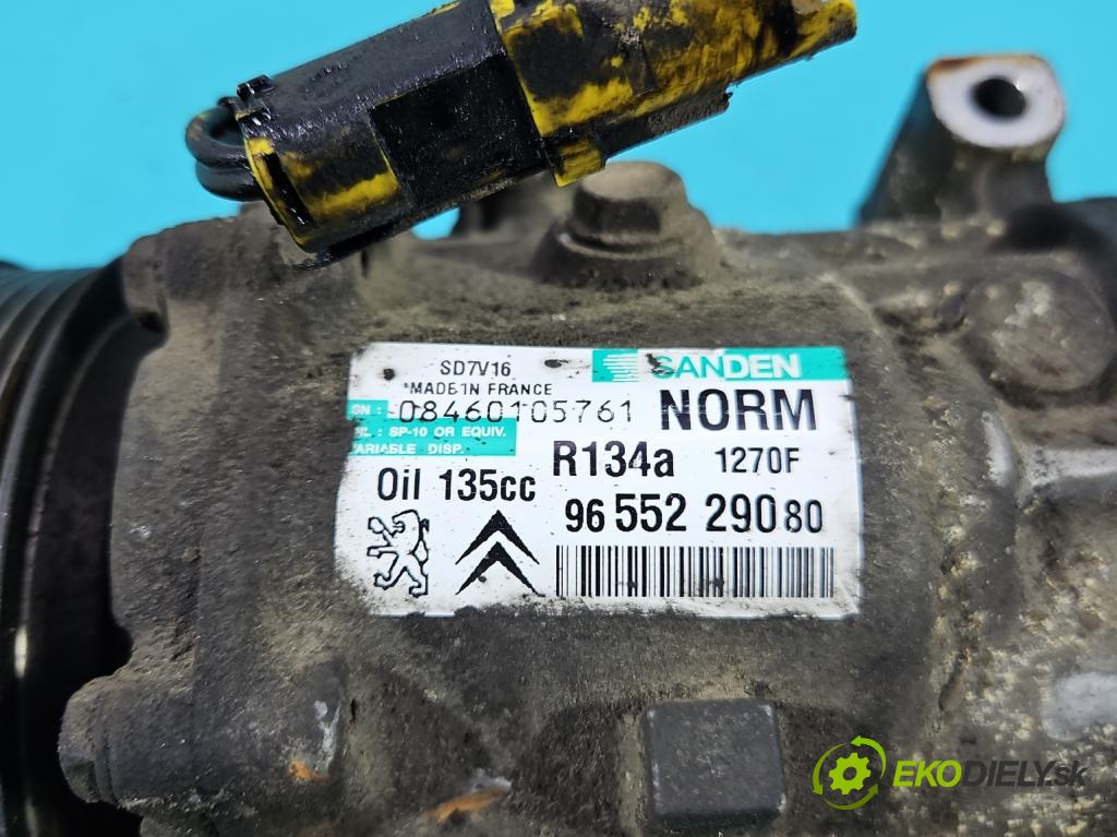 Fiat Scudo II 2006-2016 2.0 jtd 120 hp manual 88 kW 1997 cm3 5- Kompresor: klíma 9655229080 (Kompresor klimatizace)