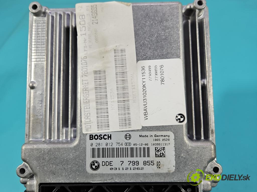 Bmw 3 E90 2005-2013 2.0d M47 163 HP manual 120 kW 1995 cm3 5- riadiaca jednotka motora 0281012754